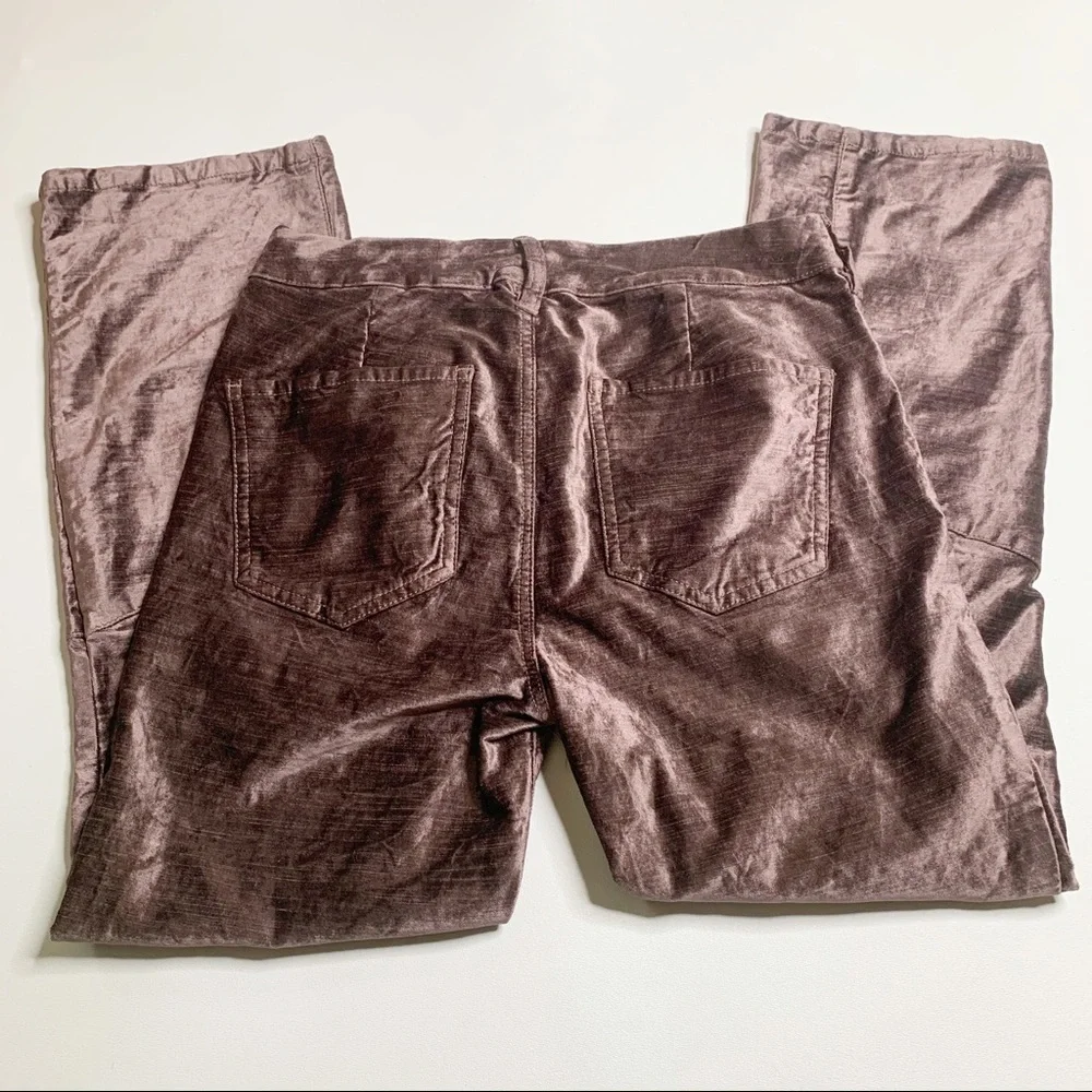Free People velvet crop pants taupe brown shiny